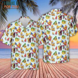 Catdog 90s Cartoon Pattern Hawaiian Shirt 4