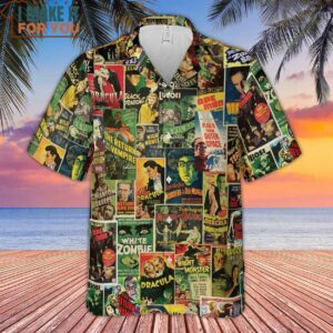 Classic Bela Lugosi Monster Movie Monsters Hawaiian Shirt 2