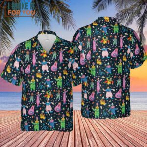 Clowns Popcorn Killer Klowns from Outer Space Pattern Hawaiian Shirt 4