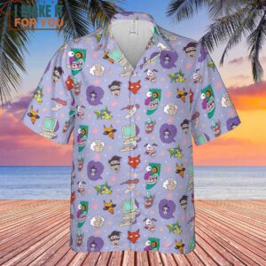 Courage the Cowardly Dog Characters Pattern Hawaiian Shirt 2