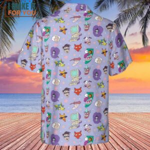 Courage the Cowardly Dog Characters Pattern Hawaiian Shirt 3
