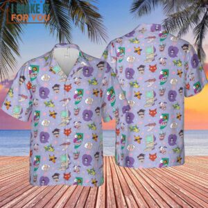 Courage the Cowardly Dog Characters Pattern Hawaiian Shirt 4