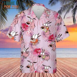 Courage the Cowardly Dog Floral Tropical Hawaiian Shirt 2 1