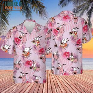 Courage the Cowardly Dog Floral Tropical Hawaiian Shirt 4 1