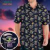 Cute Baby Yoda Halloween Pattern Hawaiian Shirt, Funny Aloha Shirts for Men