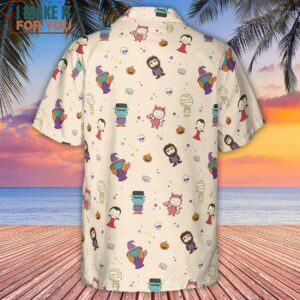 Cute Halloween Characters Pattern Hawaiian Shirt 3