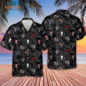 Cult Movie Characters Ghastly Grinner Nosferatu Hawaiian Shirt 4
