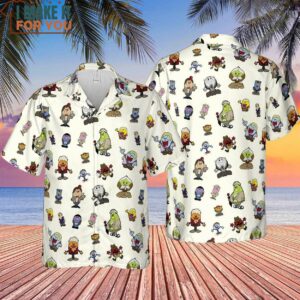 Doctor Who and Mr Men Pattern Hawaiian Shirt 4