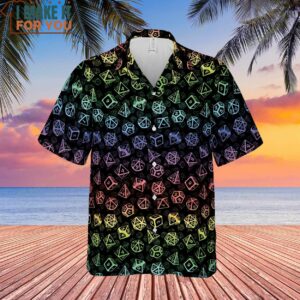 Dungeons and Dragons Rainbow Dice Set Pattern Hawaiian Shirt 2