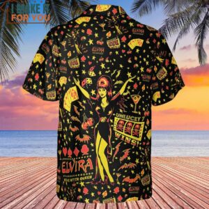 Elvira Mistress Of The Dark Pattern Hawaiian Shirt 3
