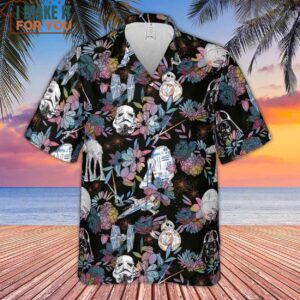 Floral Wars Dark Side Star Wars Pattern Hawaiian Shirt 2