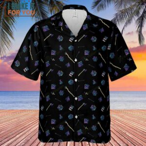 Galaxy In Dice Dungeons And Dragons Pattern Hawaiian Shirt 2