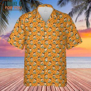 Fred Flintstone Expressions Pattern Hawaiian Shirt 2
