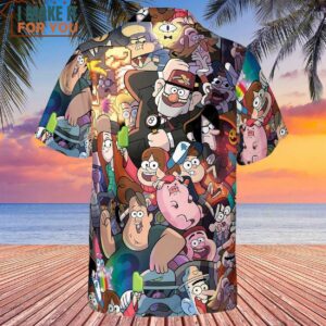 Gravity Falls Characters Pattern Hawaiian Shirt 3