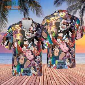 Gravity Falls Characters Pattern Hawaiian Shirt 4