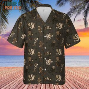 Horror Classic Monsters Universal Monsters Rubberhose Style Pattern Hawaiian Shirt Fun and Stylish Hawaiian Shirts 2