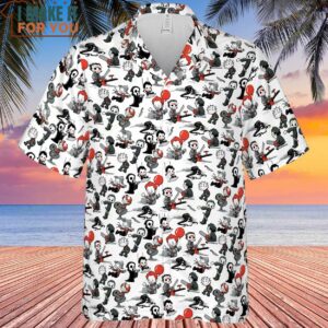 Horror Kid Characters Pattern Hawaiian Shirt 3