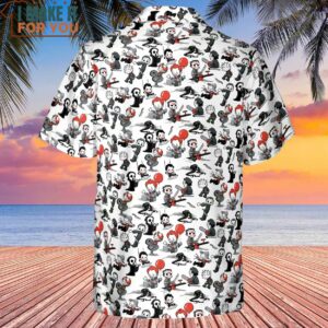 Horror Kid Characters Pattern Hawaiian Shirt 4