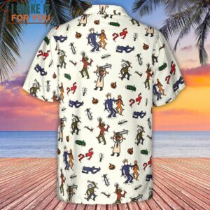 Horror Movie Pop Characters Pattern Hawaiian Shirt 3