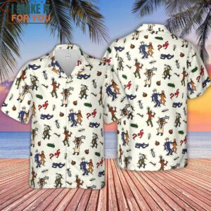 Horror Movie Pop Characters Pattern Hawaiian Shirt 4