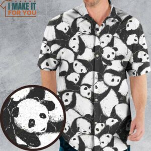 Lazy Day Panda Pattern Hawaiian Shirt, Funny Hawaiian Shirts for Men