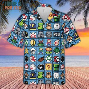 Mario Pixel Super Mario Pattern Hawaiian Shirt 2