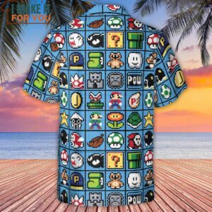 Mario Pixel Super Mario Pattern Hawaiian Shirt 3