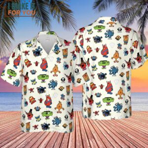 Marvel Characters And Mr Men Pattern Hawaiian Shirt 4