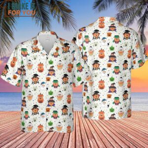 Memorable Friends McNugget Buddies Mcdonalds 1992 Hawaiian Shirt 4