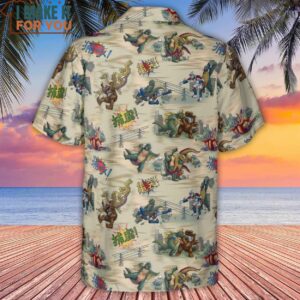 Monsters Kaiju Battles Hawaiian Shirt 3