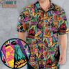 Multi Monster Pop Badges Hawaiian Shirt, Men Vintage Hawaiian Shirt
