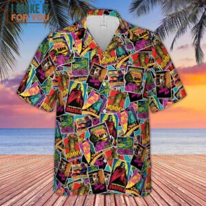 Multi Monster Pop Badges Hawaiian Shirt 2