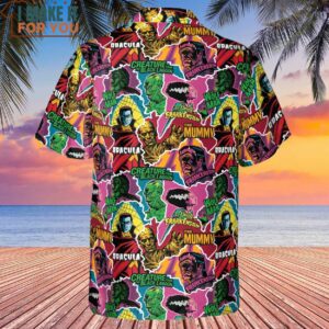Monsters Pop Collage Universal Monsters Hawaiian Shirt 3
