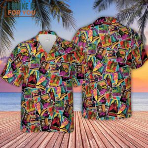 Multi Monster Pop Badges Hawaiian Shirt 4