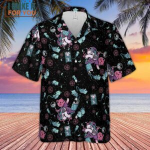 Necromancer Cat Pattern Hawaiian Shirt 2
