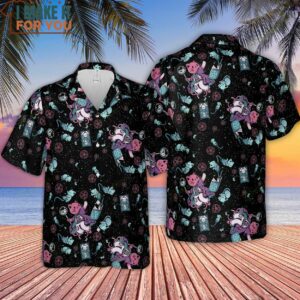 Necromancer Cat Pattern Hawaiian Shirt 4