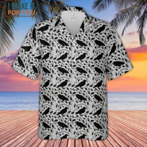 Nevermore The Raven Edgar Allan Poe Pattern Hawaiian Shirt 2