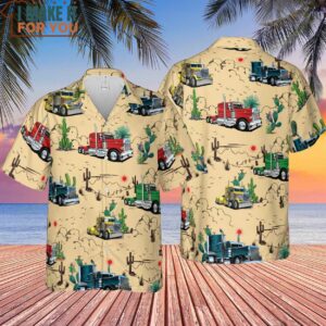 Peterbilt Semi Truck Pattern Hawaiian Shirt 4