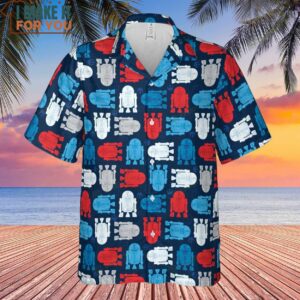 R2 D2 Star Wars 4th of July Pattern Hawaiian Shirt 2