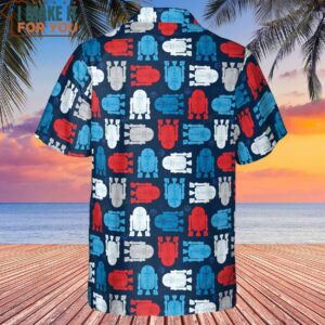 R2 D2 Star Wars 4th of July Pattern Hawaiian Shirt 3