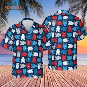 R2 D2 Star Wars 4th of July Pattern Hawaiian Shirt 4