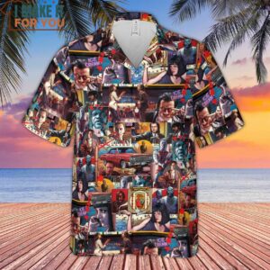 Retro Scenes Mia Wallace Vincent Vega Pulp Fiction Hawaiian Shirt 2