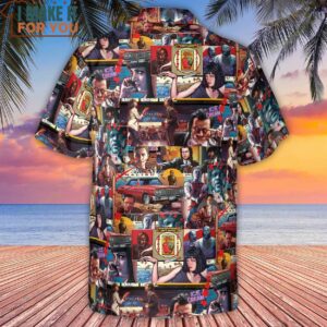 Retro Scenes Mia Wallace Vincent Vega Pulp Fiction Hawaiian Shirt 3