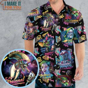 Retro Horror Characters Halloween Hawaiian Shirt, Vintage Hawaiian Shirt Sale