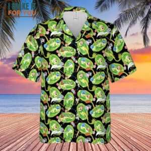 Rick and Morty Splash Pattern Hawaiian Shirt 2