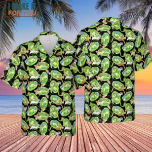 Rick and Morty Splash Pattern Hawaiian Shirt 4