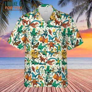 Showa Era Monsters Kaiju Battles Hawaiian Shirt 2