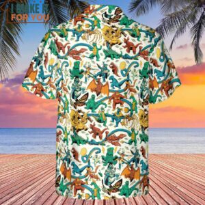 Showa Era Monsters Kaiju Battles Hawaiian Shirt 3