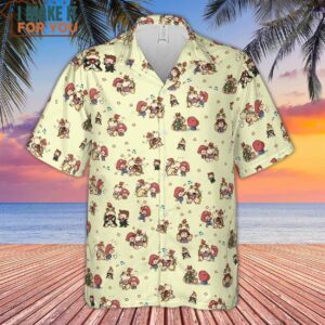 So Cute Bowser and Mario Pattern Hawaiian Shirt 2