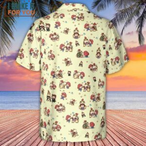 So Cute Bowser and Mario Pattern Hawaiian Shirt 3